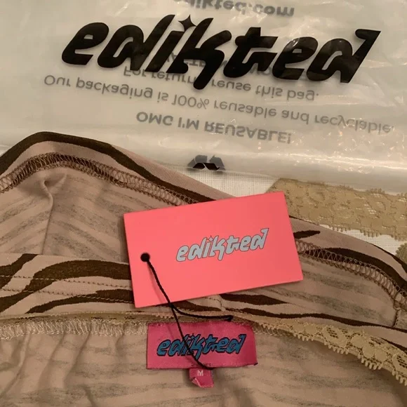 Edikted Tan & Brown Animal Print Top. Size M. NWT - Picture 5 of 5